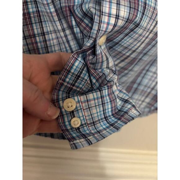 Peter Millar Button Down Shirt Mens Large Plaid 100% Cotton Long Sleeve New - Picture 7 of 8